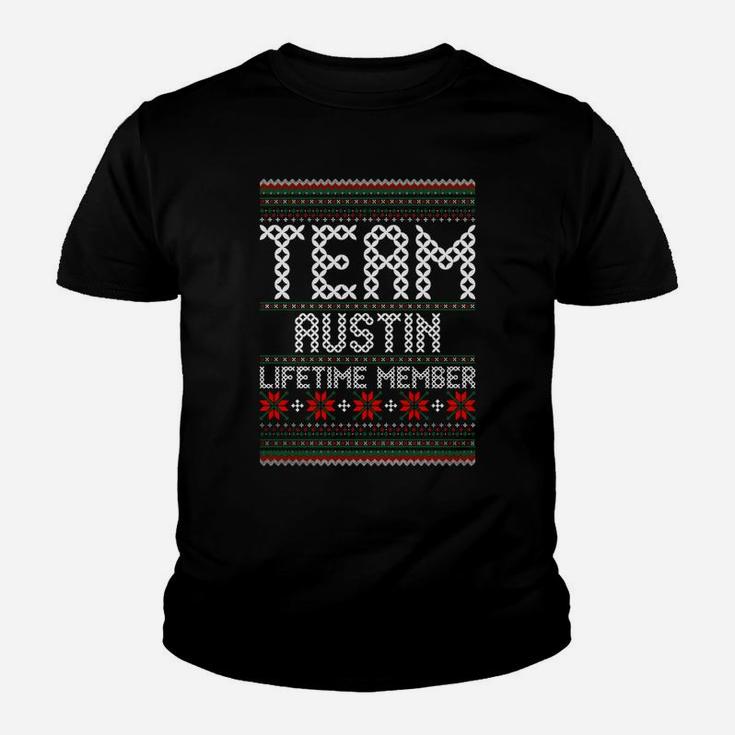 Team Austin Lifetime Member Ugly Christmas Kid T-Shirt