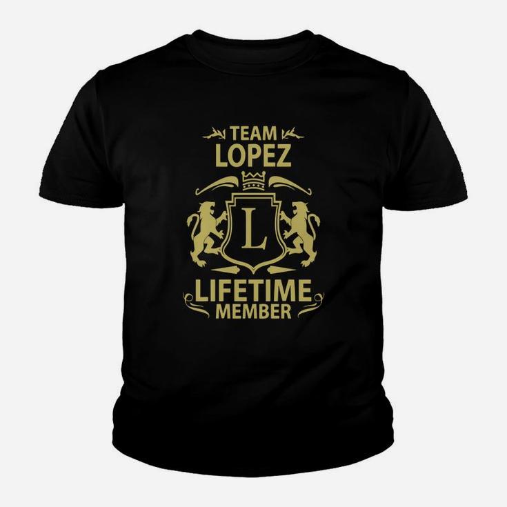 Team Lopez Lifetime Member Family Personalized Last Name Tee Kid T-Shirt