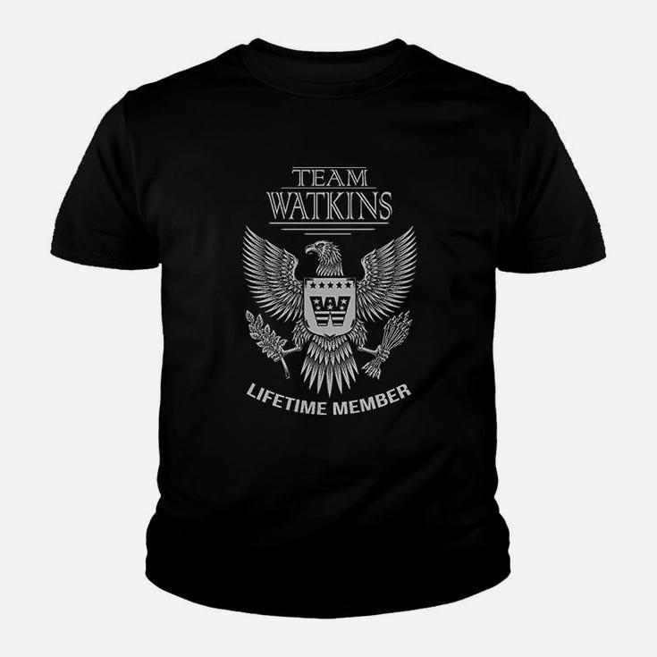 Team Watkins Lifetime Member Family Surname Kid T-Shirt