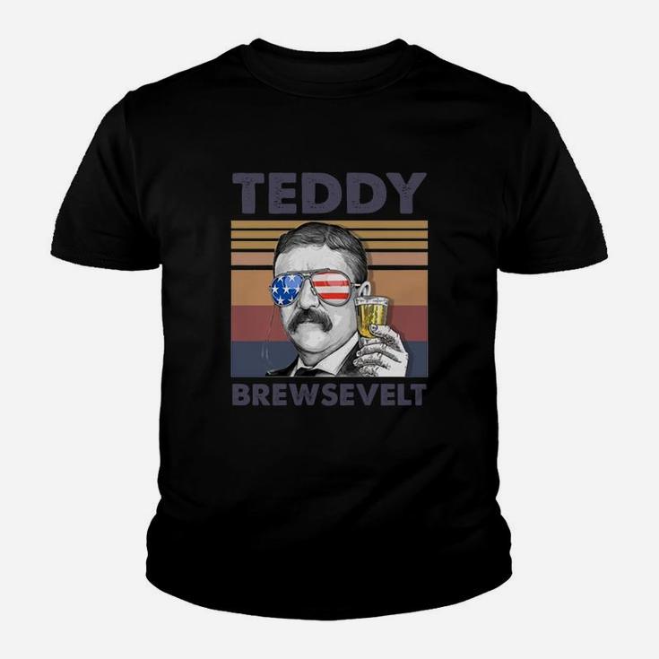 Teddy Brewsevelt Funny July 4th Gift Happy Fourth Of July Kid T-Shirt