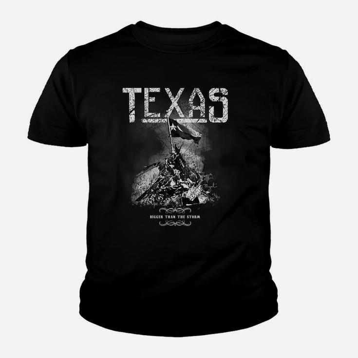 Texas Bigger Than The Storm Shirt Kid T-Shirt