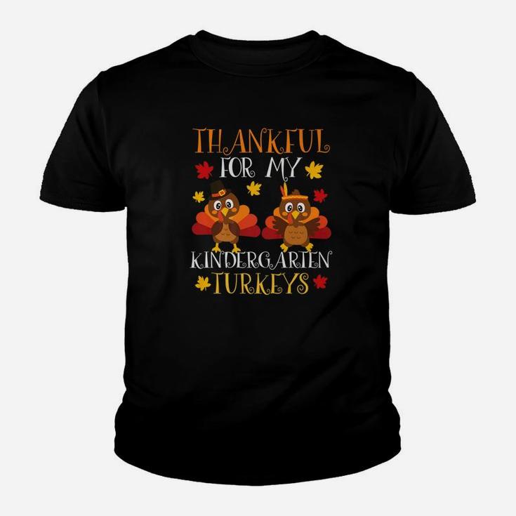Thankful Kindergarten Teacher Turkey Thanksgiving Kid T-Shirt