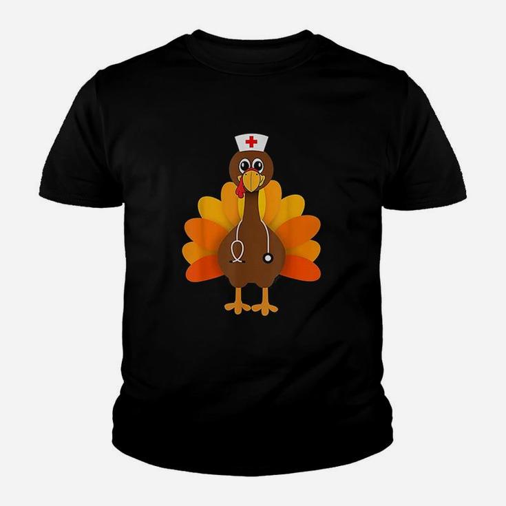 Thanksgiving Turkey Nurse Holiday Nursing Kid T-Shirt