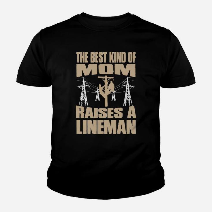 The Best Kind Of Mom Raises A Lineman Mothers Day Kid T-Shirt