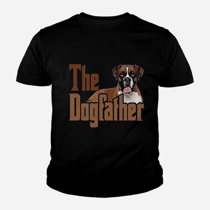 The Dogfather Cute Boxer Dog Apron Dog Dad Kitchen Baking Kid T-Shirt