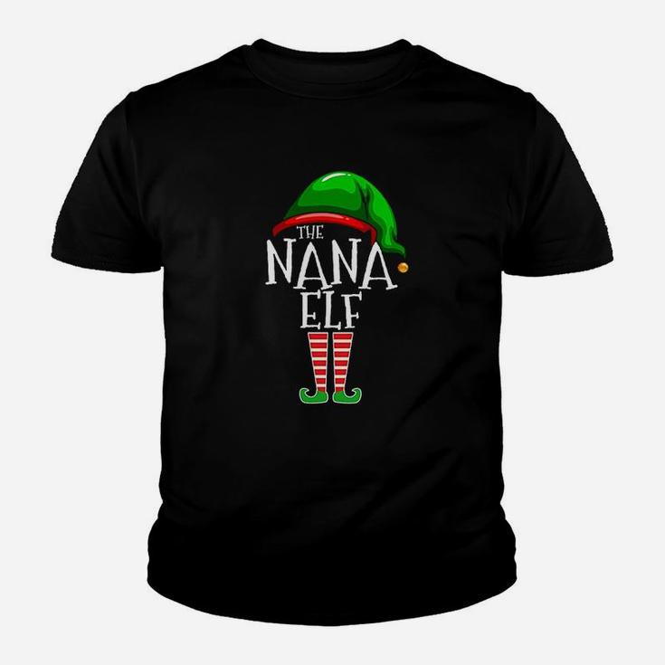 The Nana Elf Family Matching Group Christmas Gift Grandma Kid T-Shirt
