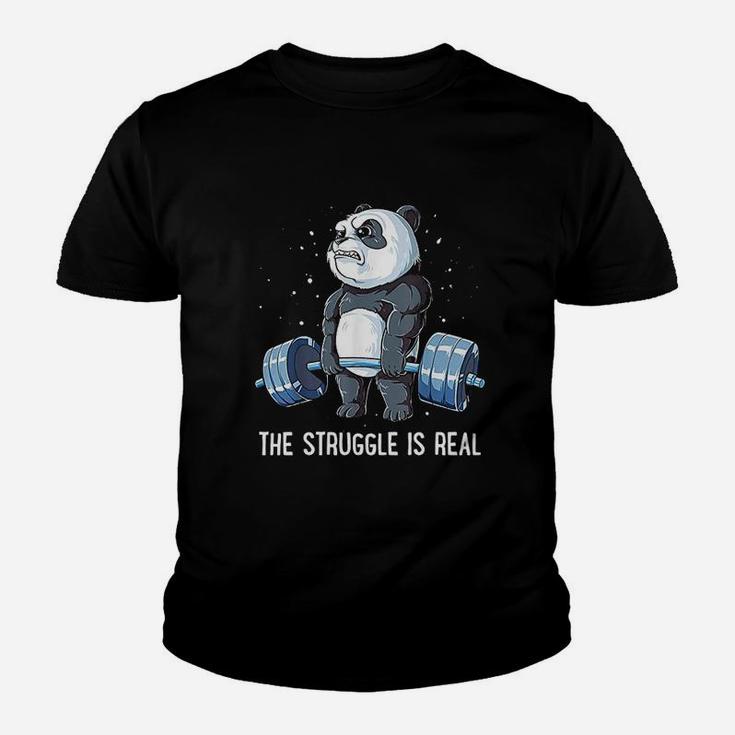 The Struggle Is Real Weightlifting Fitness Kid T-Shirt