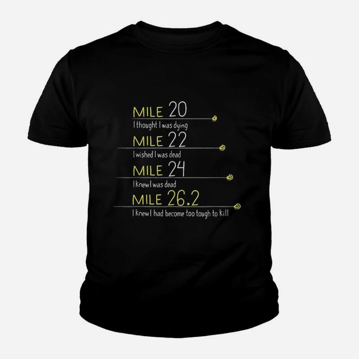 The Thoughts Of Marathoner Runner Gift Funny Marathon Kid T-Shirt