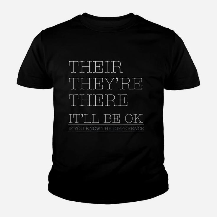 Their Theyre There Grammar Funny English Teacher Kid T-Shirt