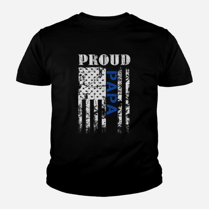 Thin Blue Line Proud Papa Shirt Gift For Papa Kid T-Shirt