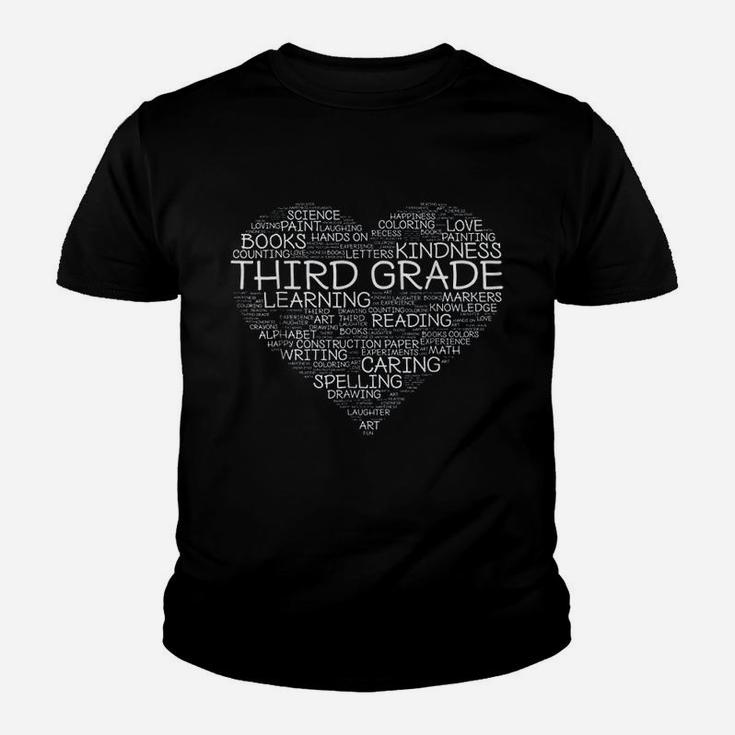 Third Grade Word Heart 3rd Grade Student Teacher Kid T-Shirt