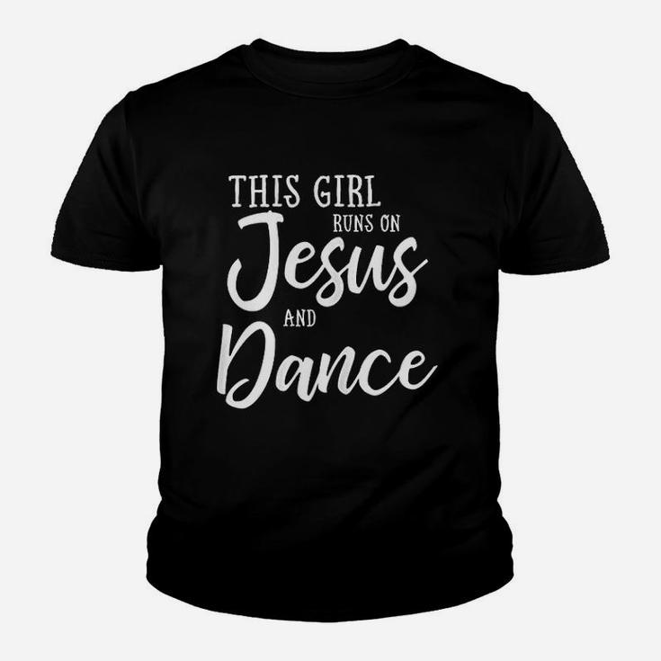 This Girl Runs On Jesus And Dance Christian Gift Youth T-shirt