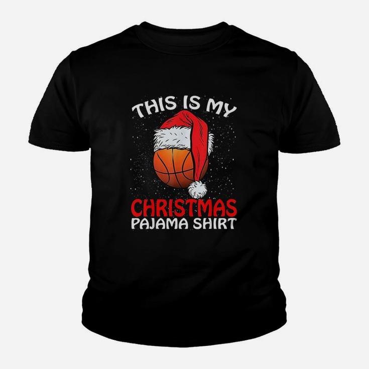 This Is My Christmas Pajama Basketball Christmas Kid T-Shirt