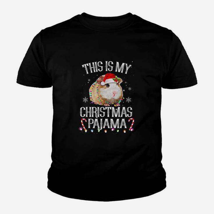 This Is My Christmas Pajama Guinea Pig Christmas Lights Kid T-Shirt