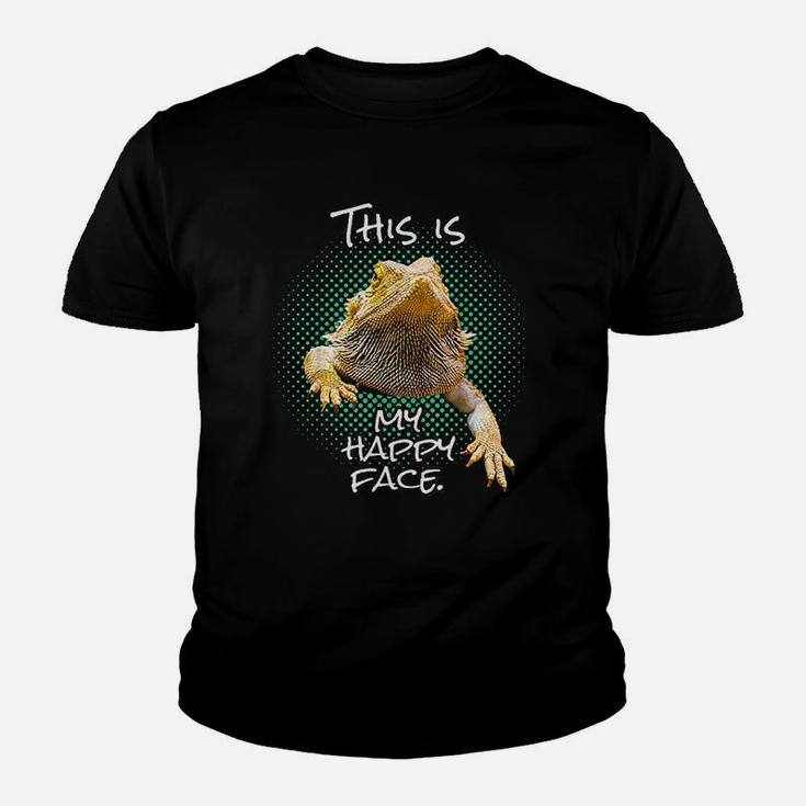 This Is My Happy Face Bearded Dragon Funny Reptile Kid T-Shirt