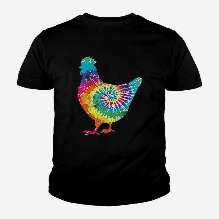 Tie Dye Chicken Gift For Hippy Farmer Hobby Farm Kid T-Shirt