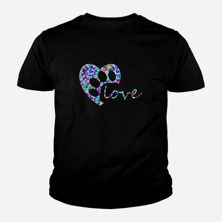 Tie Dye Love Dog Paw Print Animal Paw Dog Lover Owner Shirt