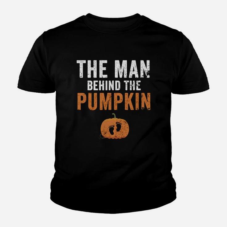 Top Mens Expecting The Man Behind The Pumpkin Halloween New Dad Shirt Kid T-Shirt