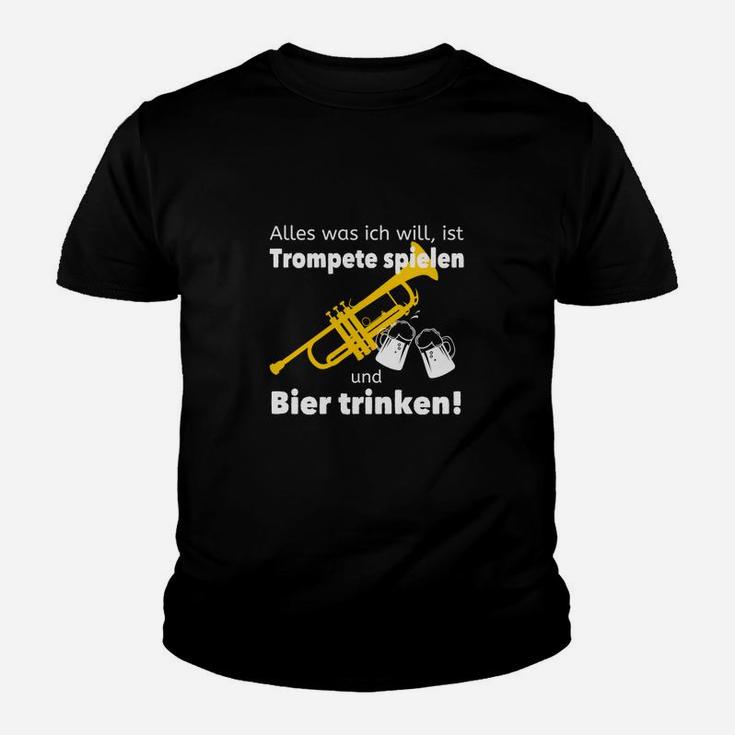 Trompeter-Kinder Tshirt: Trompete spielen & Bier trinken Lustiges Design