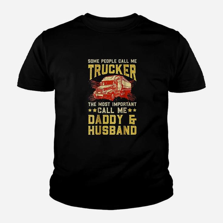 Truck Driver Husband Daddy Truckers Wife Kid T-Shirt