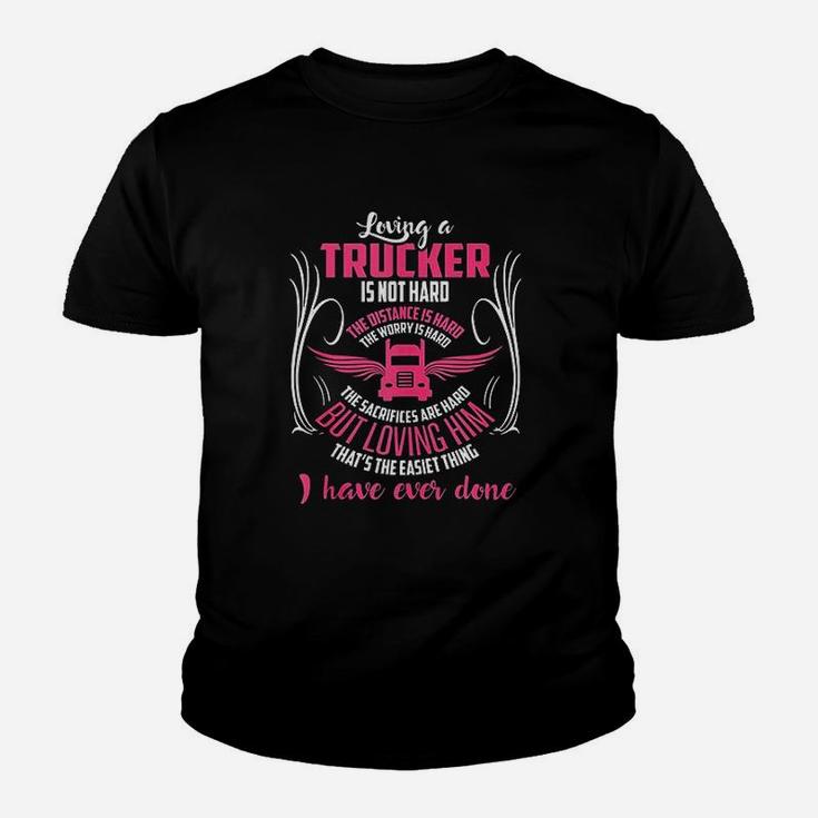 Trucker Truck Driver Girlfriend Wife Gifts Kid T-Shirt