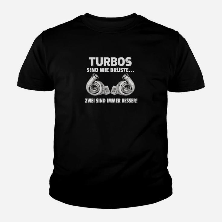 Turbolader Humor Schwarzes Kinder Tshirt, Lustiger Spruch über Turbos