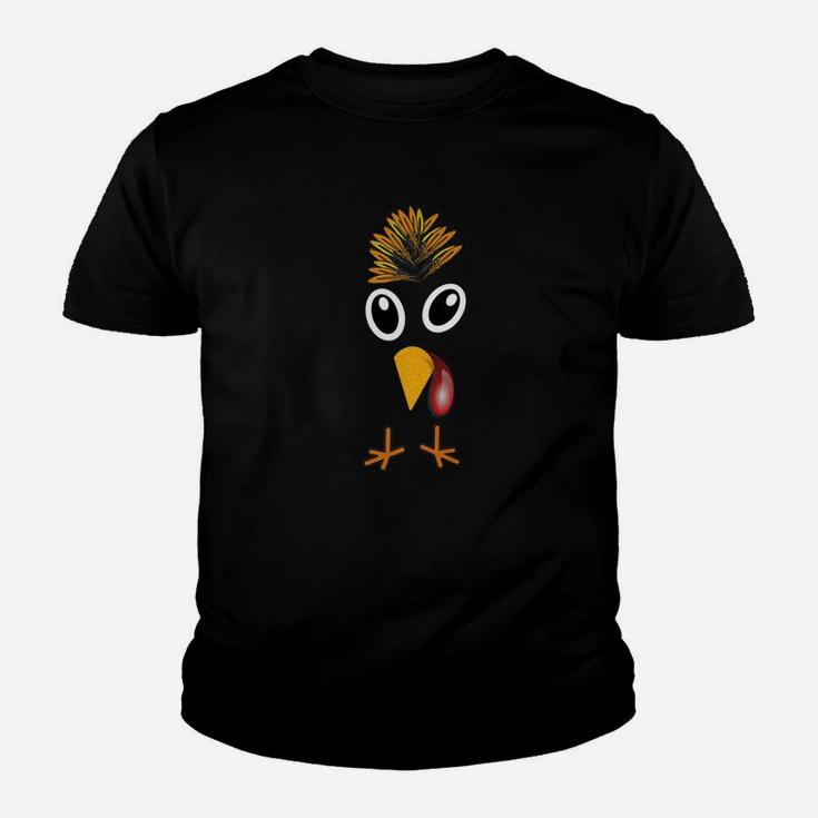 Turkey Face Funny Thanksgiving Family Themed Gobble Kid T-Shirt