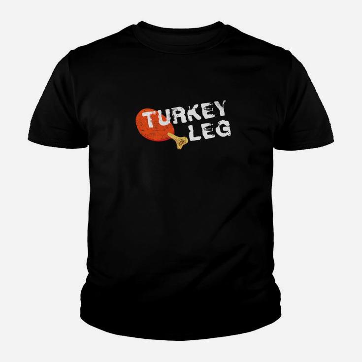 Turkey Leg Distressed Vintage Look Fun Thanksgiving Kid T-Shirt