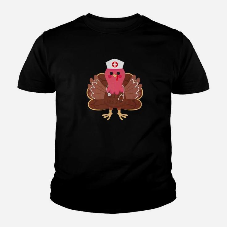 Turkey Nurse Costume Funny Thanksgiving Turkey Kid T-Shirt