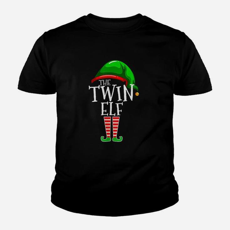 Twin Elf Group Matching Family Christmas Gift Brother Sister Kid T-Shirt