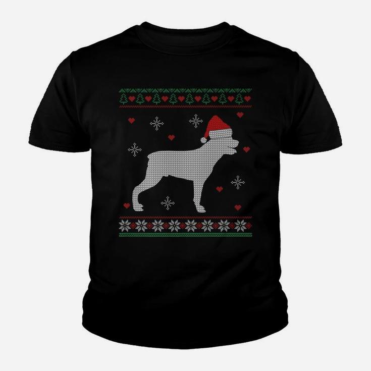 Ugly Christmas Rottweiler Funny Gift Dog Lover Kid T-Shirt