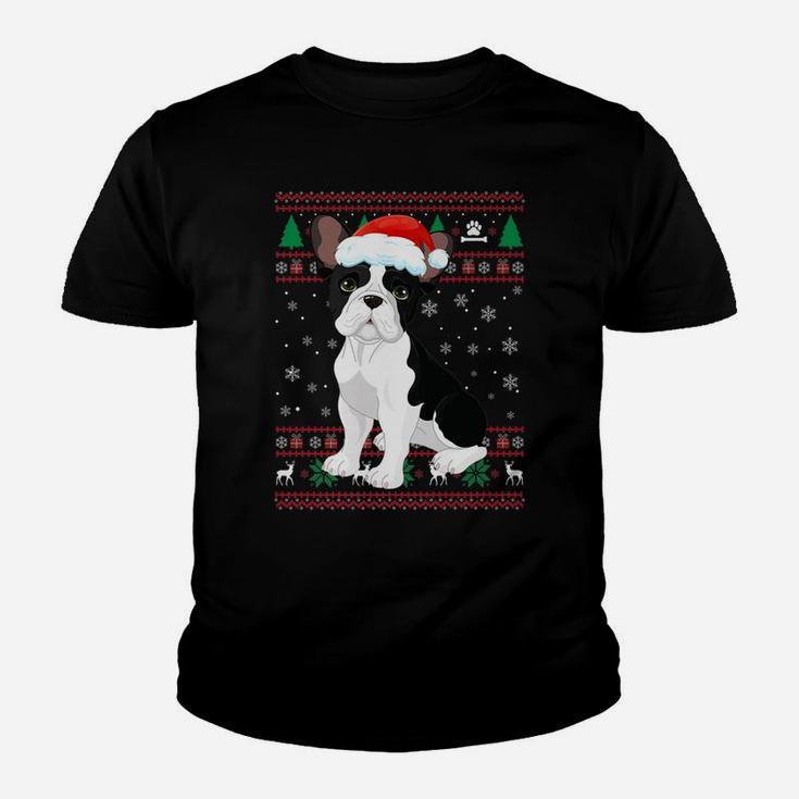 Ugly Christmas Sweater French Bulldog Christmas Kid T-Shirt