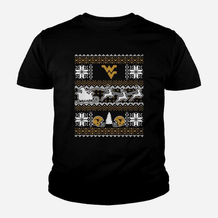 Ugly Christmas Sweater West Virginia Kid T-Shirt