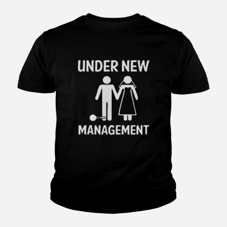 Under New Management Funny Fiance Engagement Gifts Kid T-Shirt