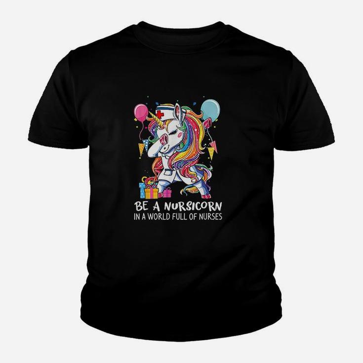 Unicorn Dabbing Nurse, funny nursing gifts Kid T-Shirt