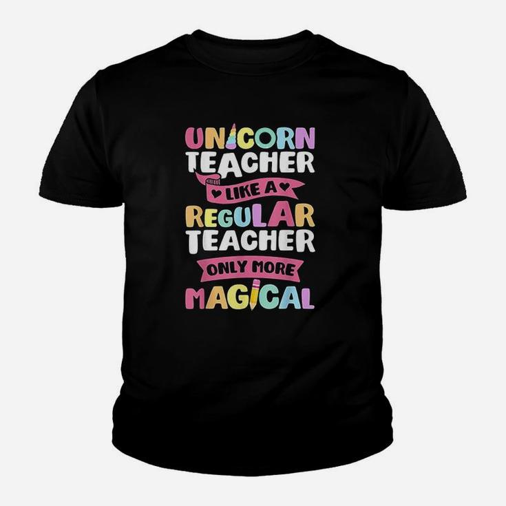 Unicorn Teacher Funny Women Teachers Back To School Kid T-Shirt