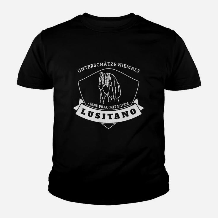 Unterschüchze Nie Eine Frau Mit Lusitano Kinder T-Shirt
