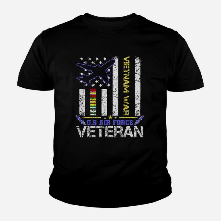 Us Air Force Vietnam Veteran Military Veteran Us Flag Gift Kid T-Shirt