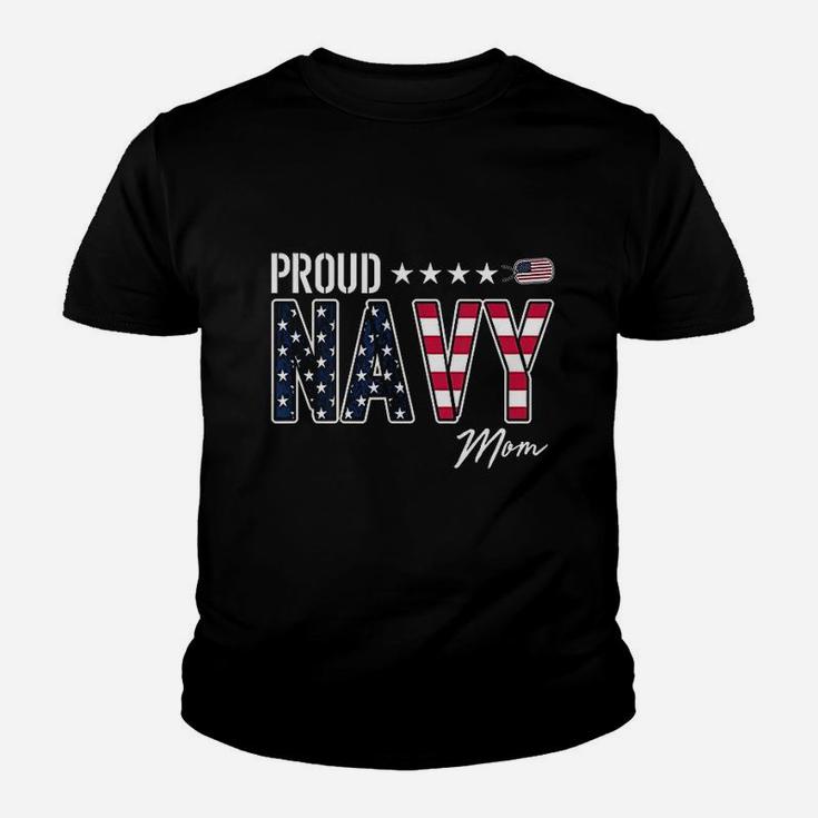 Us Flag Proud Navy Mom Veteran Mom Mothers Day Kid T-Shirt