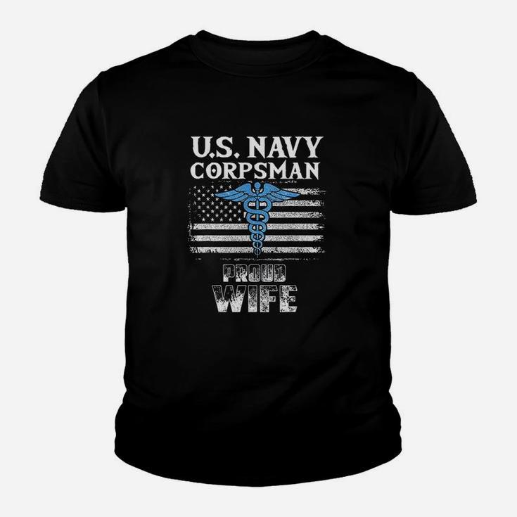 Us Navy Corpsman Proud Wife Kid T-Shirt