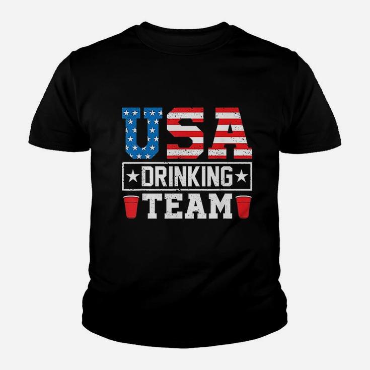 Usa Drinking Team Funny Drinking Beer Lover Gift Kid T-Shirt