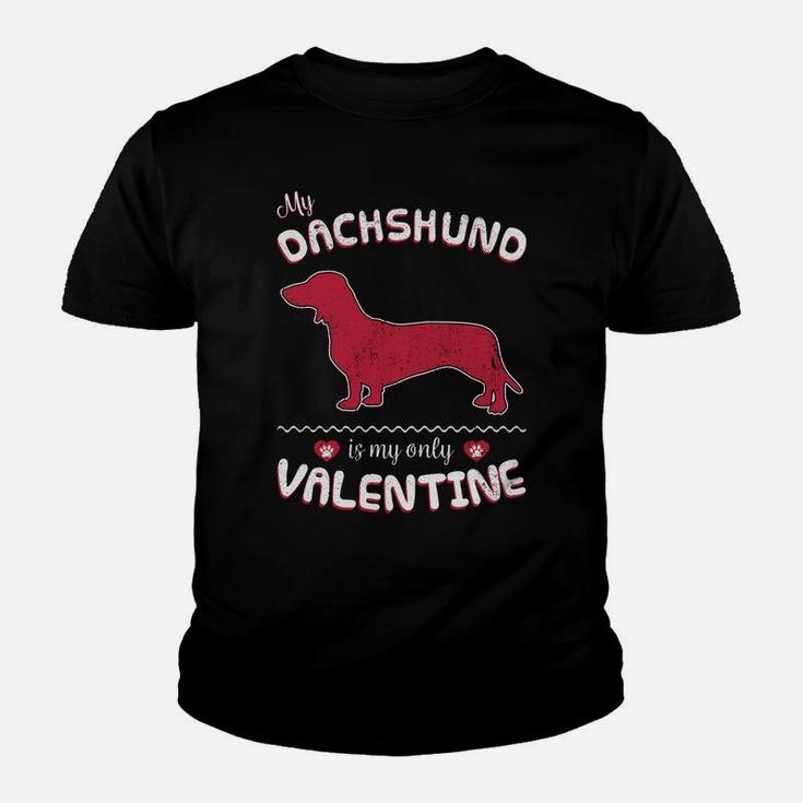 Valentine Dachshund Dog For Dachshund Dad Or Mom Kid T-Shirt
