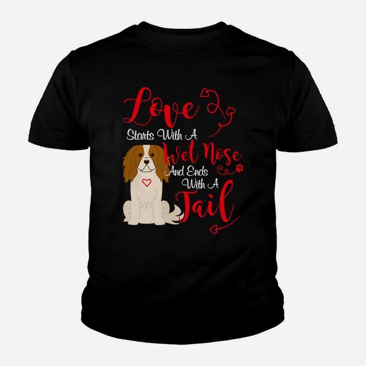Valentines Day Dog Lover Cavalier King Charles Spaniel Kid T-Shirt