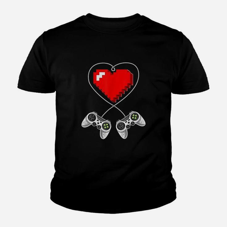 Valentine's Day Video Game Controller Heart Gamer Gift Boys Kid T-Shirt