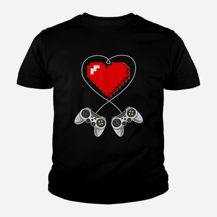 Valentine's Day Video Game Controller Heart Gamer Gift Boys Youth T-shirt