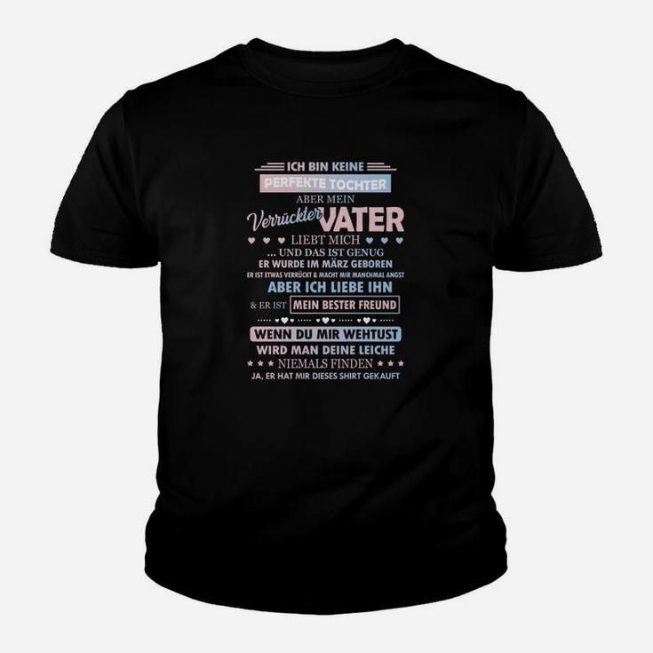 Vater Spruch Schwarz Kinder Tshirt, Stolz & Liebe Design für Väter