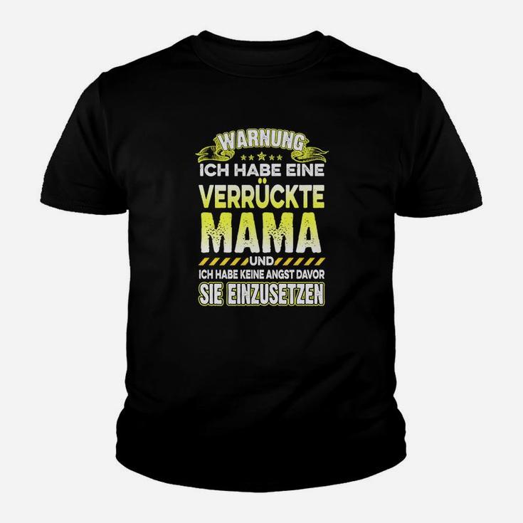 Verrückte Mama Kinder Tshirt, Lustiges Schwarz Tee für Mütter