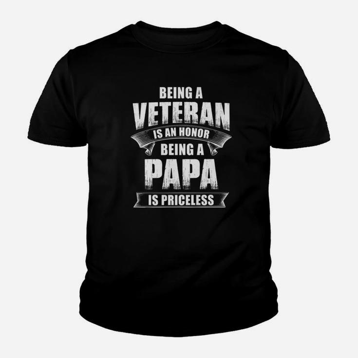 Veteran Papa, best christmas gifts for dad Kid T-Shirt