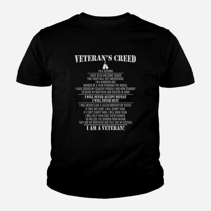 Veterans Creed Im A Veteran Kid T-Shirt