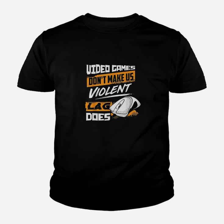 Video Games Dont Make Us Violent Lag Does Kid T-Shirt